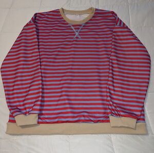 Red and Blue Striped Sweatshirt